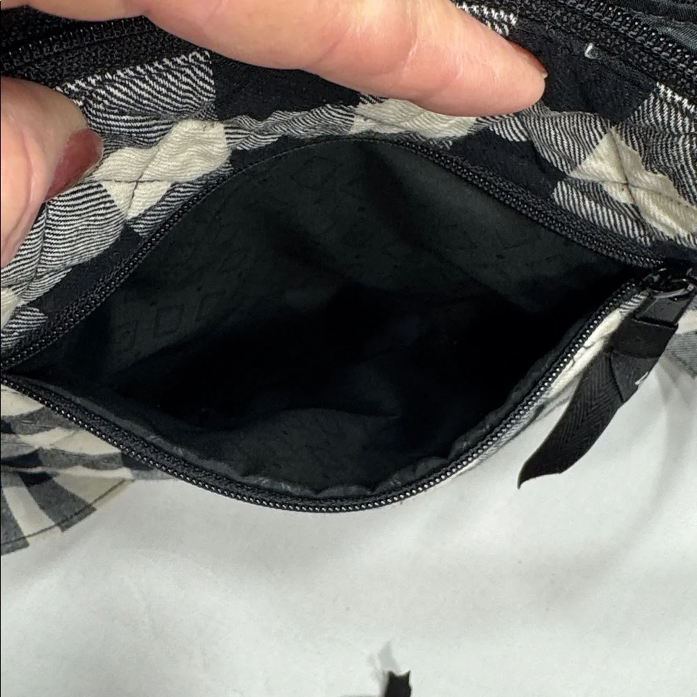 Vera Bradley black & cream Pearl Buffalo black & cream check crossbody purse. - Picture 6 of 6